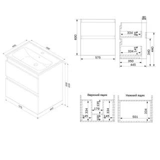 Тумба под раковину Am.Pm X-Joy M85AFHX0602WG подвесная белый глянец 60  см